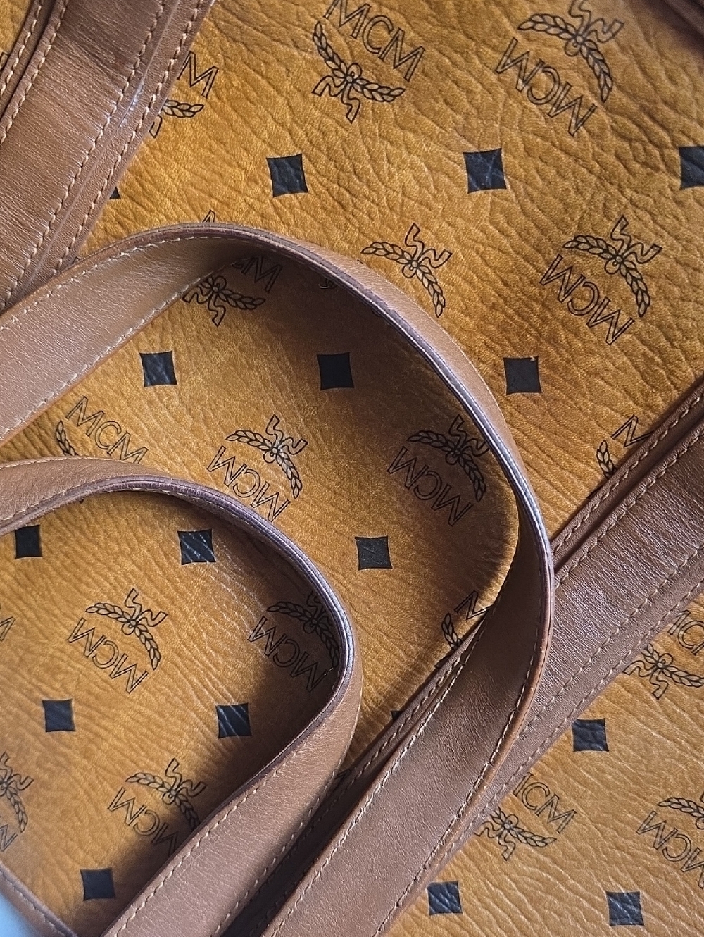 MCM Cognac Visetos Tote Bag - Picture 13 of 16